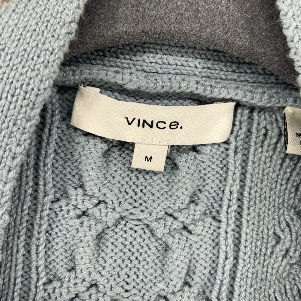 Vince Cable Knit Cardigan Women Size Medium Light Blue Casual - Picture 3 of 7